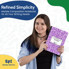 4 Pack - EPI Marble Hardcover Wide Ruled Composition Notebook | 200 Pages (100 Sheets), 9.75 x 7.5 in, Sturdy Sewn Binding | School, Office, Journaling, Notes