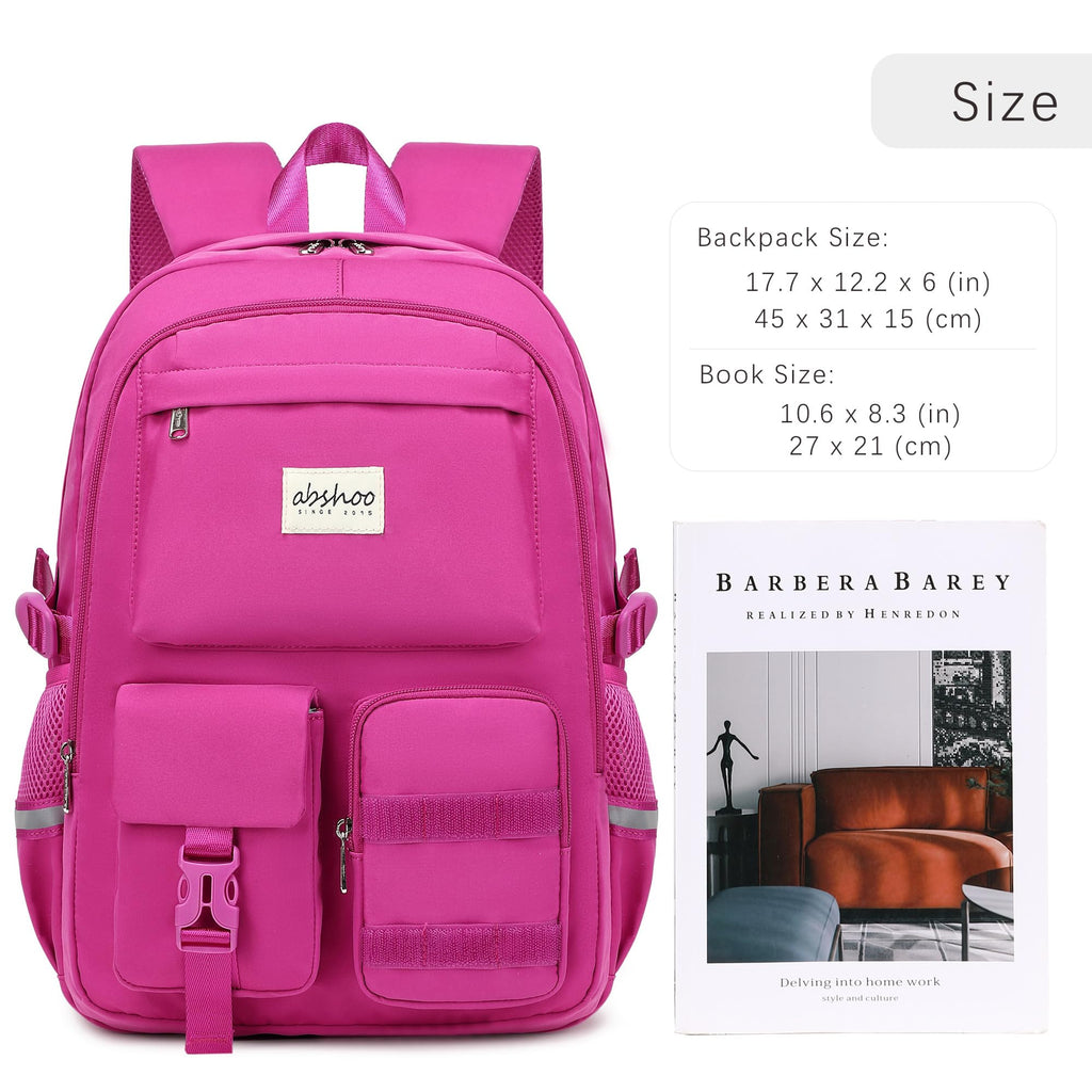abshoo Big Student Laptop Backpack For College Women Middle High School Teen Girls Bookbag Travel Daypack (Black) | For College