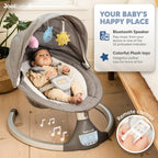 Jool Baby Nova Baby Swing for Infants – Bluetooth Music, Remote (Gray) | Keep Baby Happy While Getting Things Done – Gentle Side-to-Side Motion Helps Baby Feel Content
