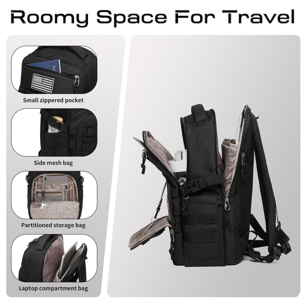 Wotony Military tactical backpack, backpack for men black small tactical assault bag