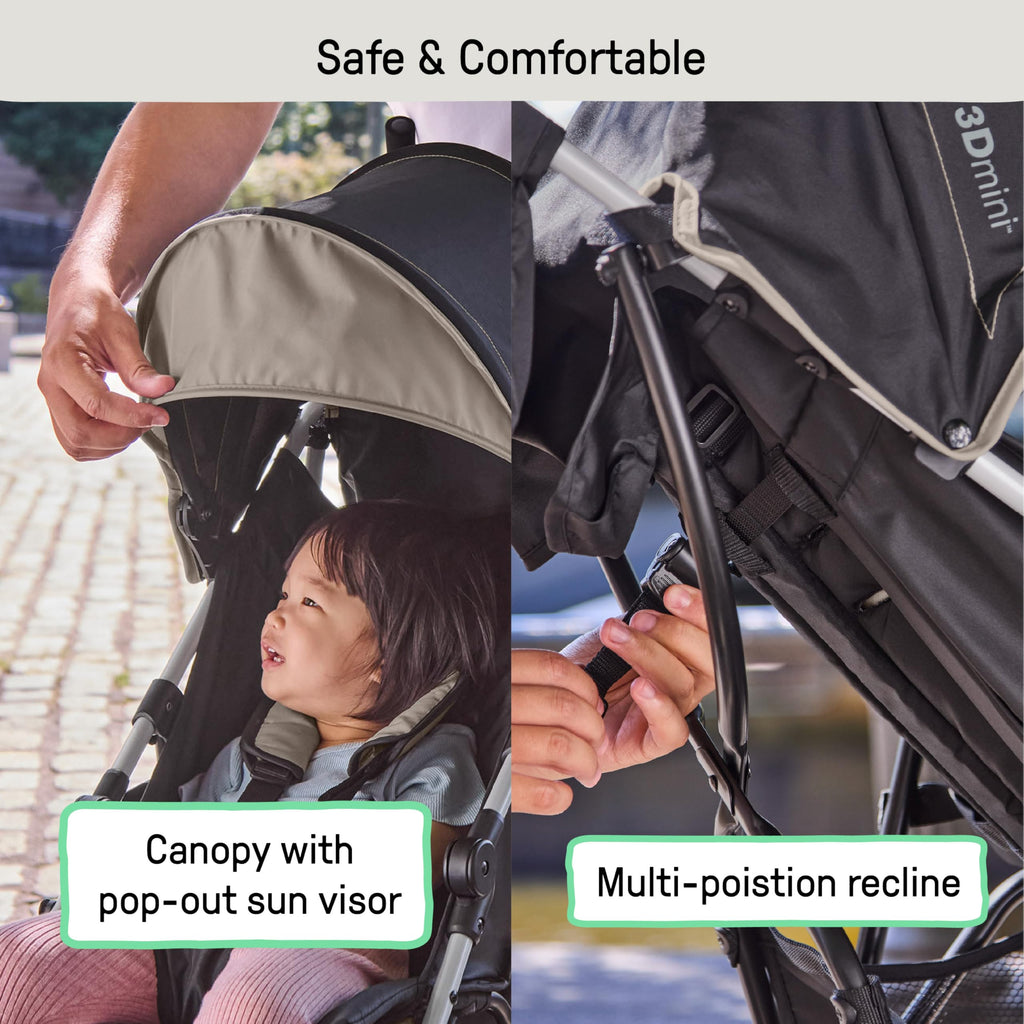Ingenuity 3D Mini Convenience Stroller – Lightweight Stroller with Compact Fold, Multi-Position Recline, Canopy with Pop Out Sun Visor and More – Umbrella Stroller for Travel, Pink