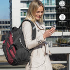 Swissdigital Design Laptop Backpack with USB Charging Port, Travel Backpack Fits 15.6 inches Computer, 31L College School Backpack for Men, Black | SD803-01