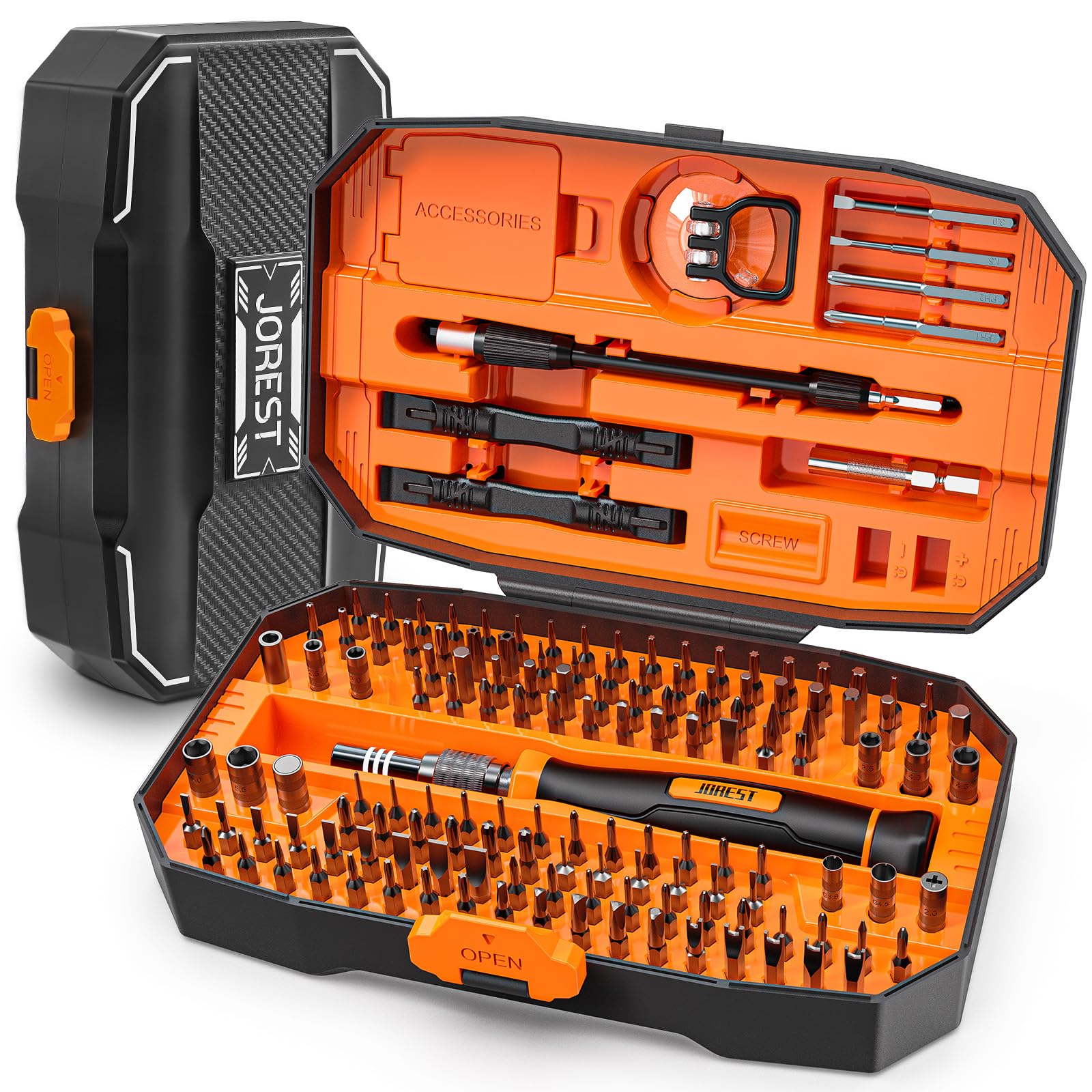 JOREST Small Precision Screwdriver Set with Torx Triwing Phillips, Mini Repair Tool Kit for Macbook, Computer, Laptop, PC, iPhone, PS5, Xbox, Switch, Glasses, Watch, Ring Doorbell, Electronics