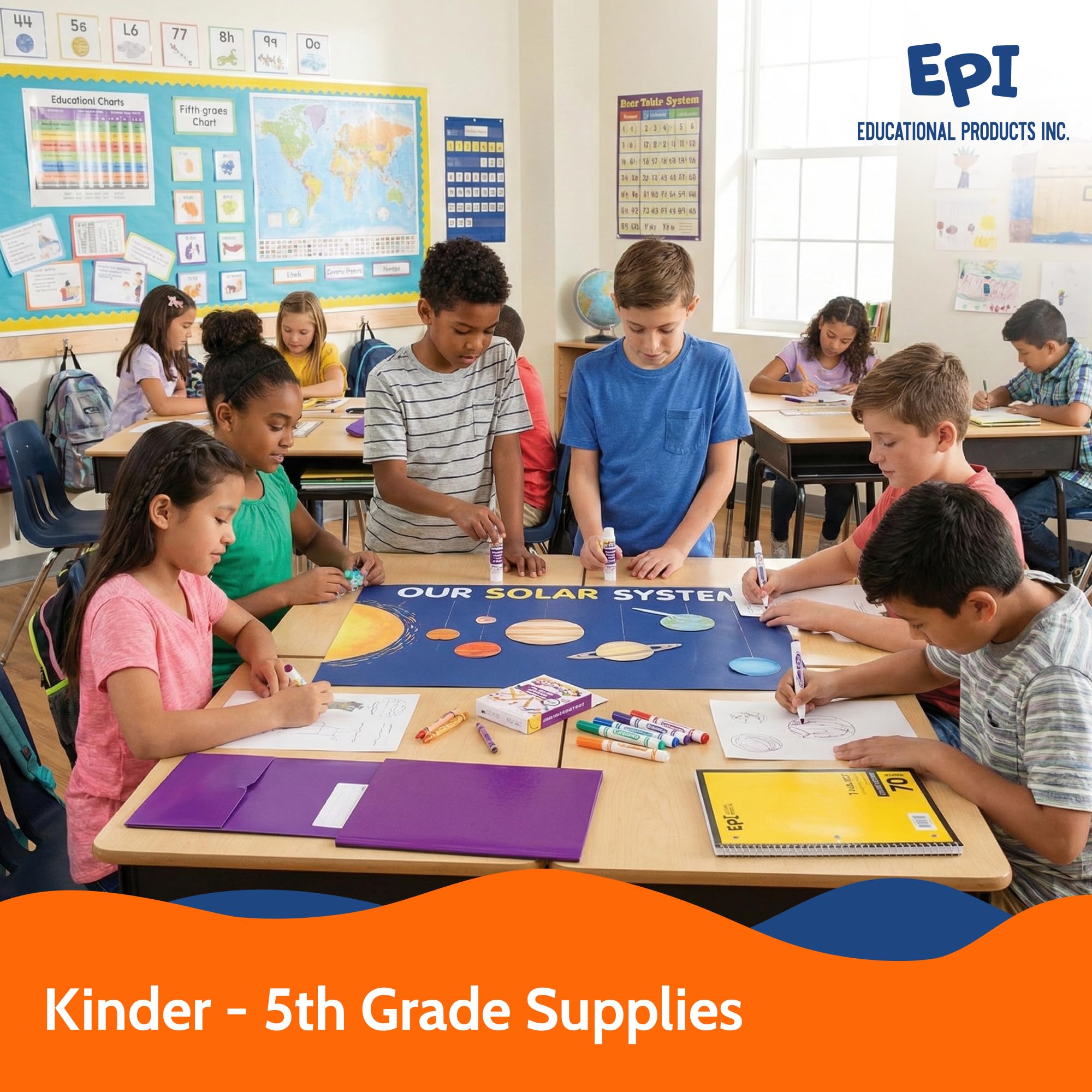 EPI Essentials Back to School Supplies for Kids 6th-12th Grade – 51 Items in Kit – Middle to High School Supply Packs – College-Ruled Bundle with Composition Notebooks – Suitable for Homeschooling