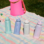 ThermoFlask Insulated Water Bottle with Straw Lid (24 oz, Purple Sunset) - Leakproof, Stainless Steel Water Bottle for Cold & Hot Drinks, Travel & Daily Hydration