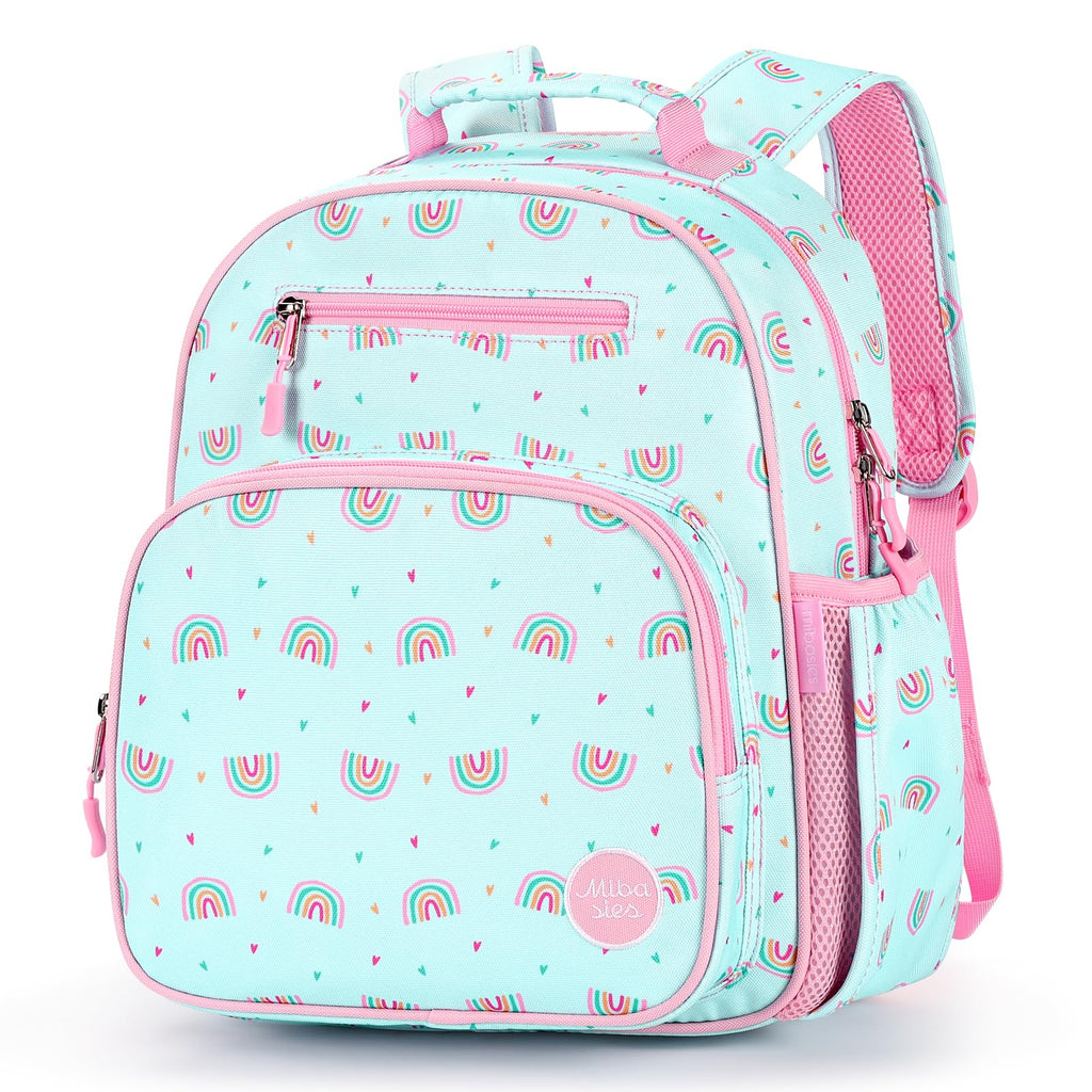 mibasies Kids Backpack for Girls: Girls Backpack 5-8 - Kindergarten Elementary School Bookbag for Girl - Flower Pink