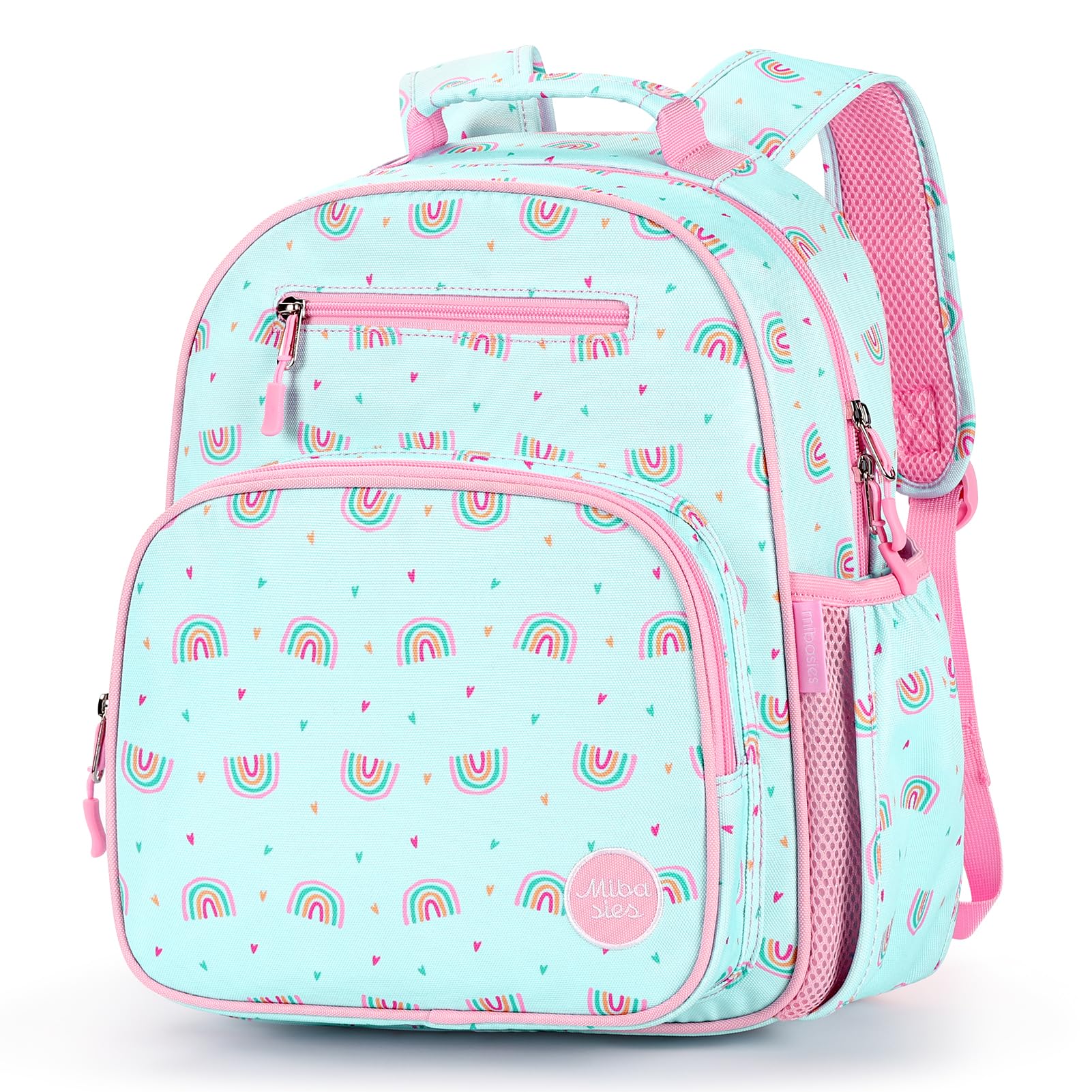 mibasies Kids Backpack for Girls: Girls Backpack 5-8 - Kindergarten Elementary School Bookbag for Girl - Flower Pink