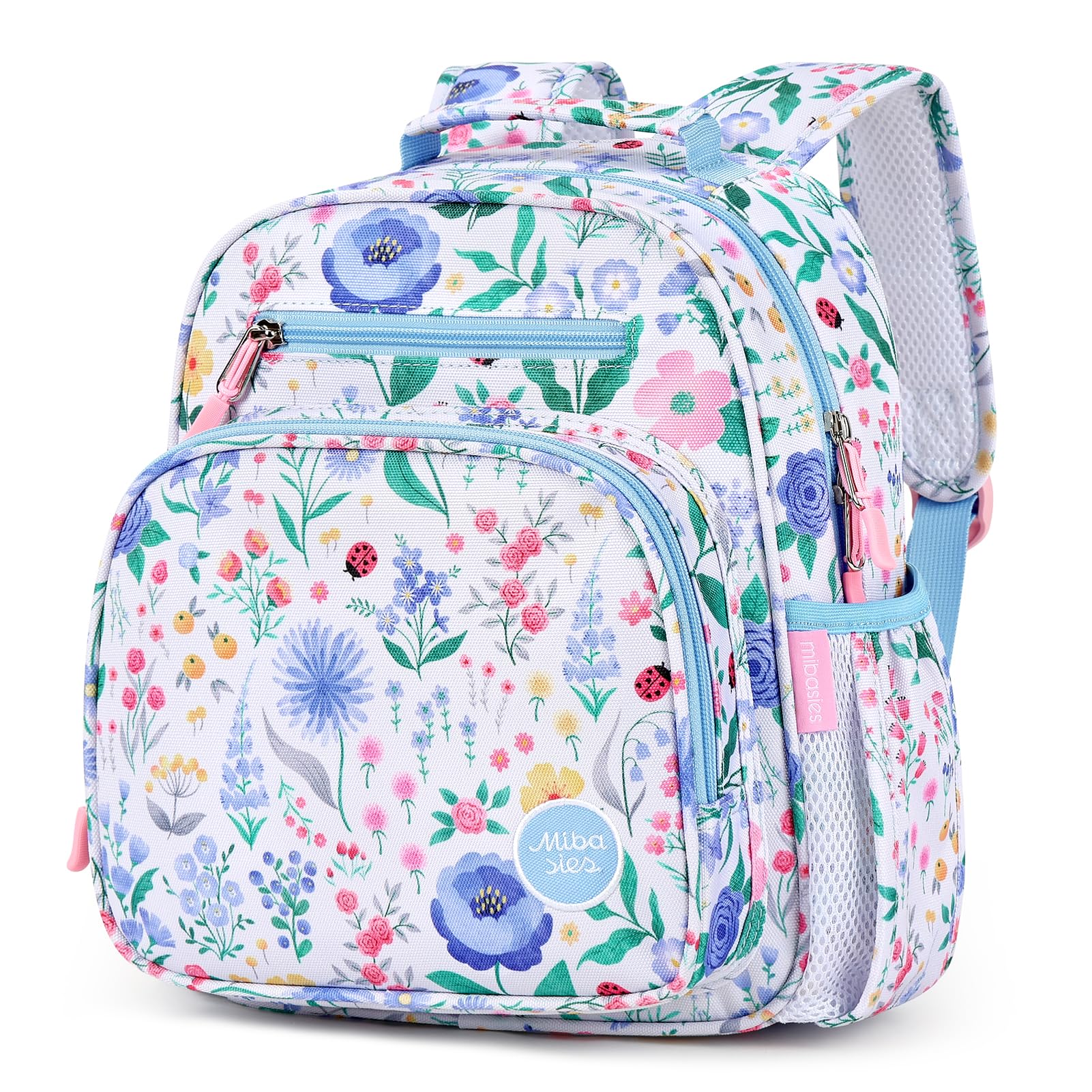 mibasies Kids Backpack for Girls: Girls Backpack 5-8 - Kindergarten Elementary School Bookbag for Girl - Flower Pink