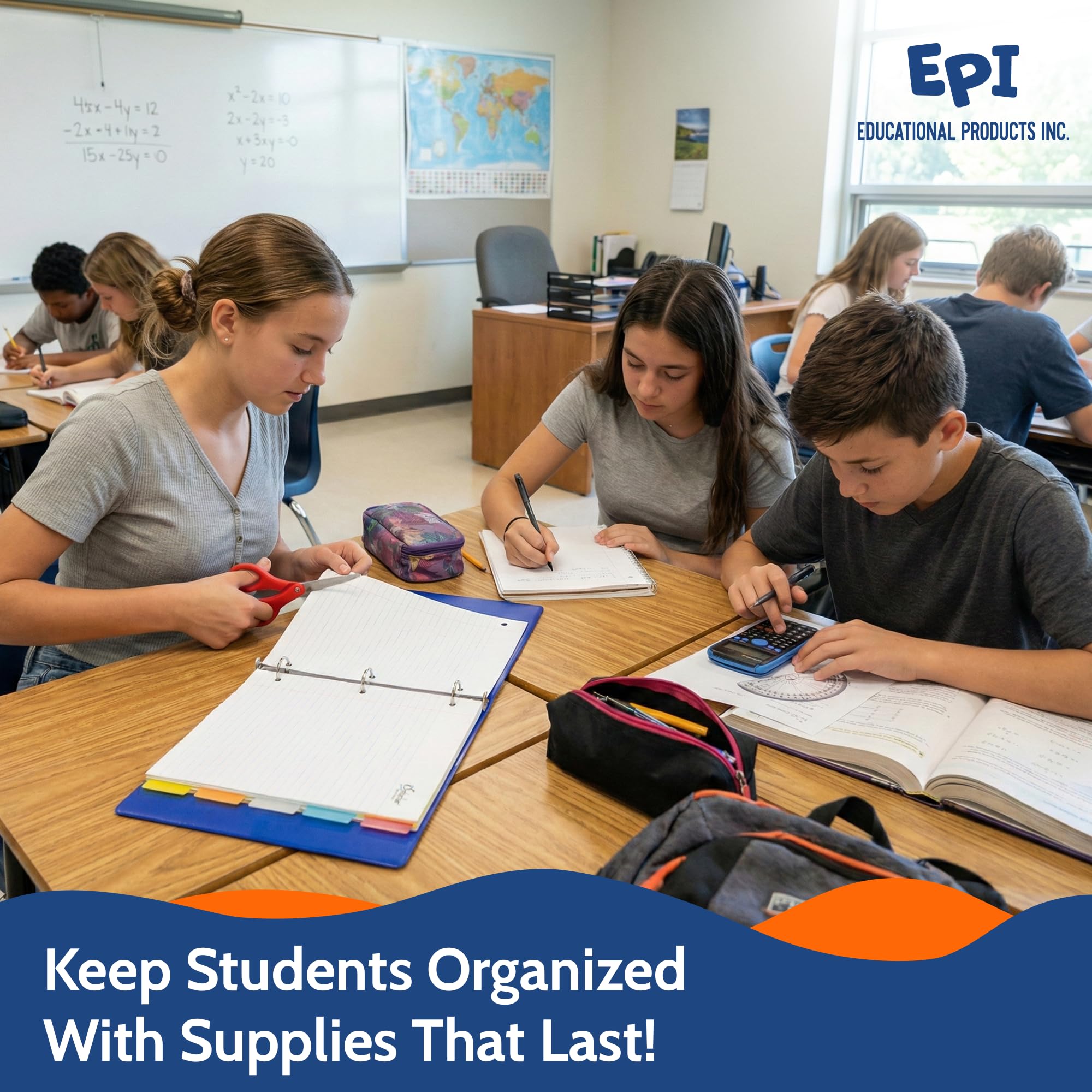 EPI Essentials Back to School Supplies for Kids 6th-12th Grade – 51 Items in Kit – Middle to High School Supply Packs – College-Ruled Bundle with Composition Notebooks – Suitable for Homeschooling