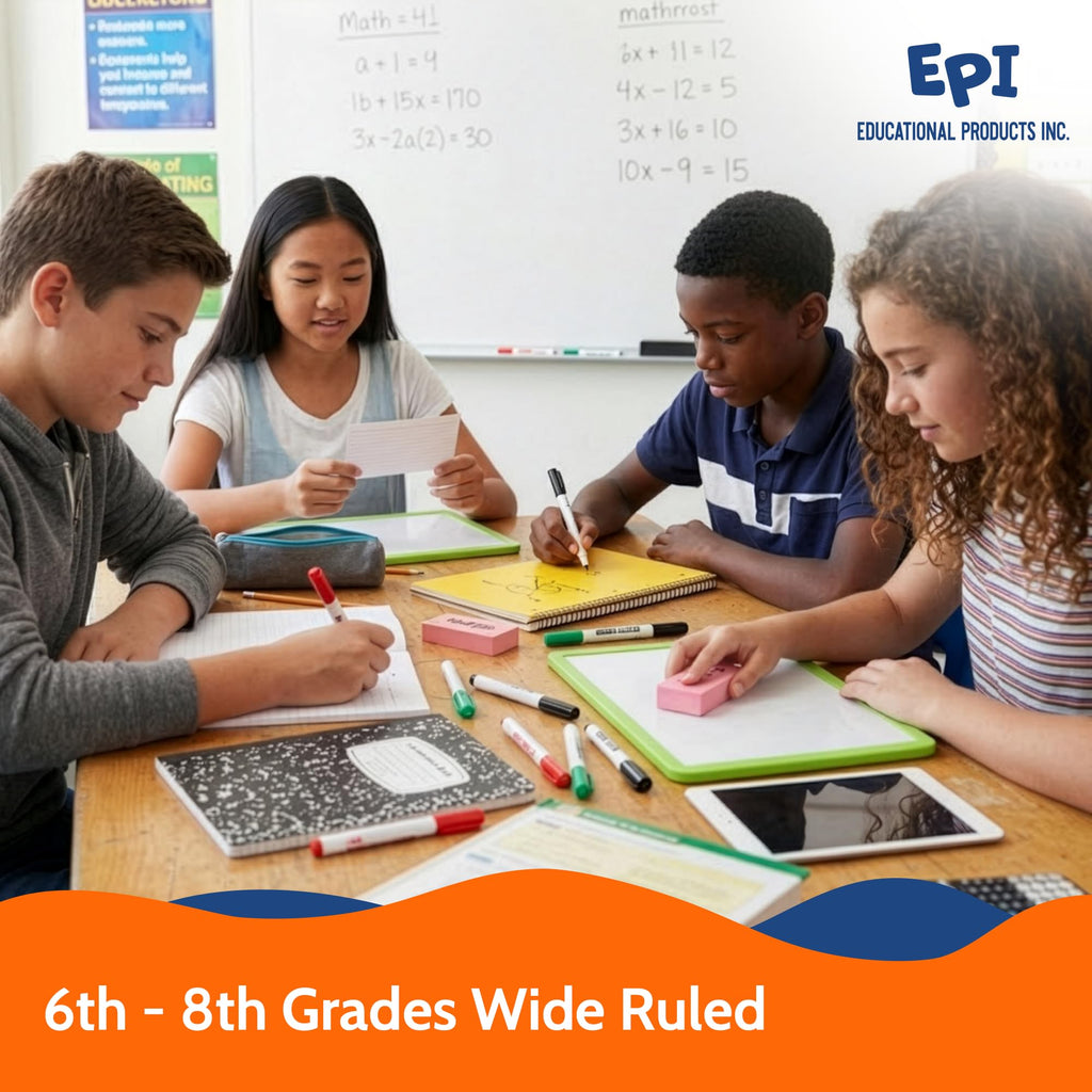 EPI Essentials Back to School Supplies for Kids 6th-12th Grade – 51 Items in Kit – Middle to High School Supply Packs – College-Ruled Bundle with Composition Notebooks – Suitable for Homeschooling
