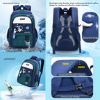 ZHANAO Boys Backpack Astronaut Sports Kids Backpack Space Schoolbag for Girls&Boys Elementary Student Bookbag