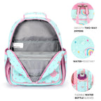 mibasies Kids Backpack for Girls: Girls Backpack 5-8 - Kindergarten Elementary School Bookbag for Girl - Flower Pink