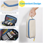 ECHSRT Large Pencil Case, Aesthetic Pen Pouch with Big Capacity, Minimalist Portable Stationery Bag with Handle for Office Organizer Aesthetic Pencil Cases