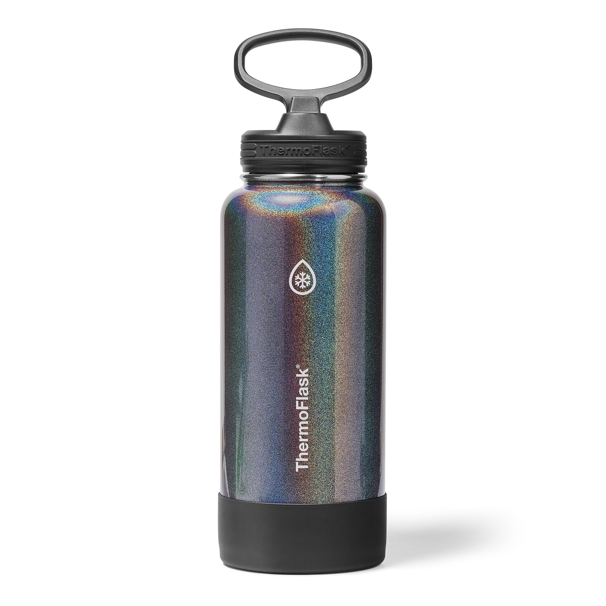 ThermoFlask Insulated Water Bottle with Straw Lid (24 oz, Purple Sunset) - Leakproof, Stainless Steel Water Bottle for Cold & Hot Drinks, Travel & Daily Hydration