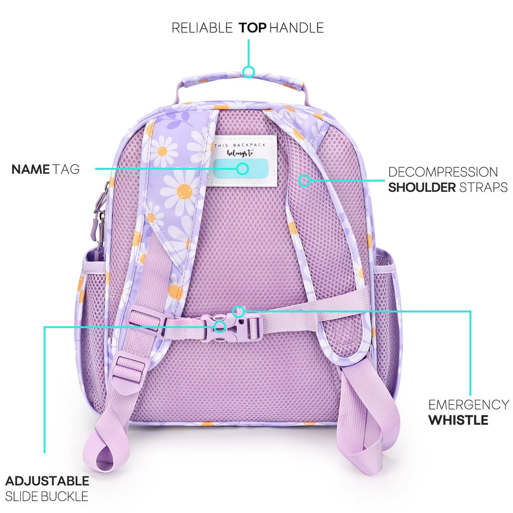 mibasies Kids Backpack for Girls: Girls Backpack 5-8 - Kindergarten Elementary School Bookbag for Girl - Flower Pink