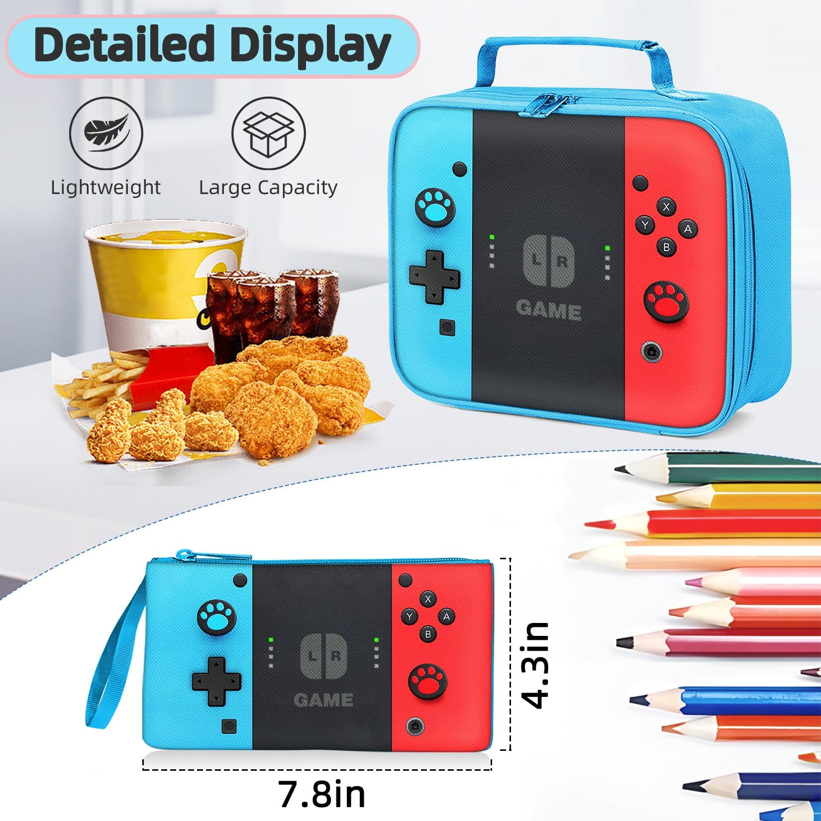 TILYTADLY School Backpack for Boys - Gamer Boys Backpack for Kids Children Elementary Middle School - Students Bag for Ages 6-18,17″ Video Game Bookbag Travel Back Pack