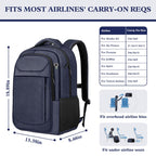 Travel Laptop Backpack 17 Inch, Sturdy Professional Travel Backpack for Men Women with LifetimeWarranty, Airline Approved Big Large Business Work College Computer Backpack, Black