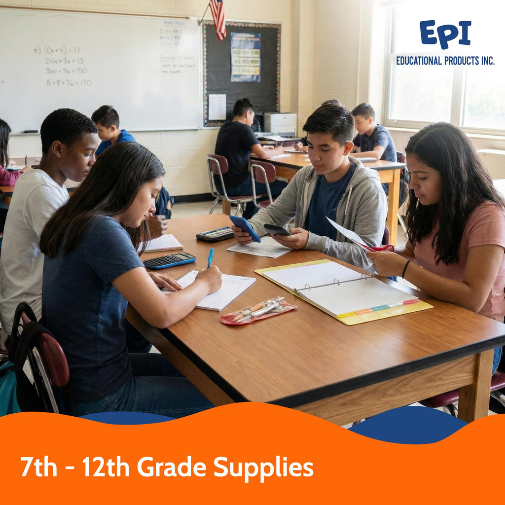 EPI Essentials Back to School Supplies for Kids 6th-12th Grade – 51 Items in Kit – Middle to High School Supply Packs – College-Ruled Bundle with Composition Notebooks – Suitable for Homeschooling