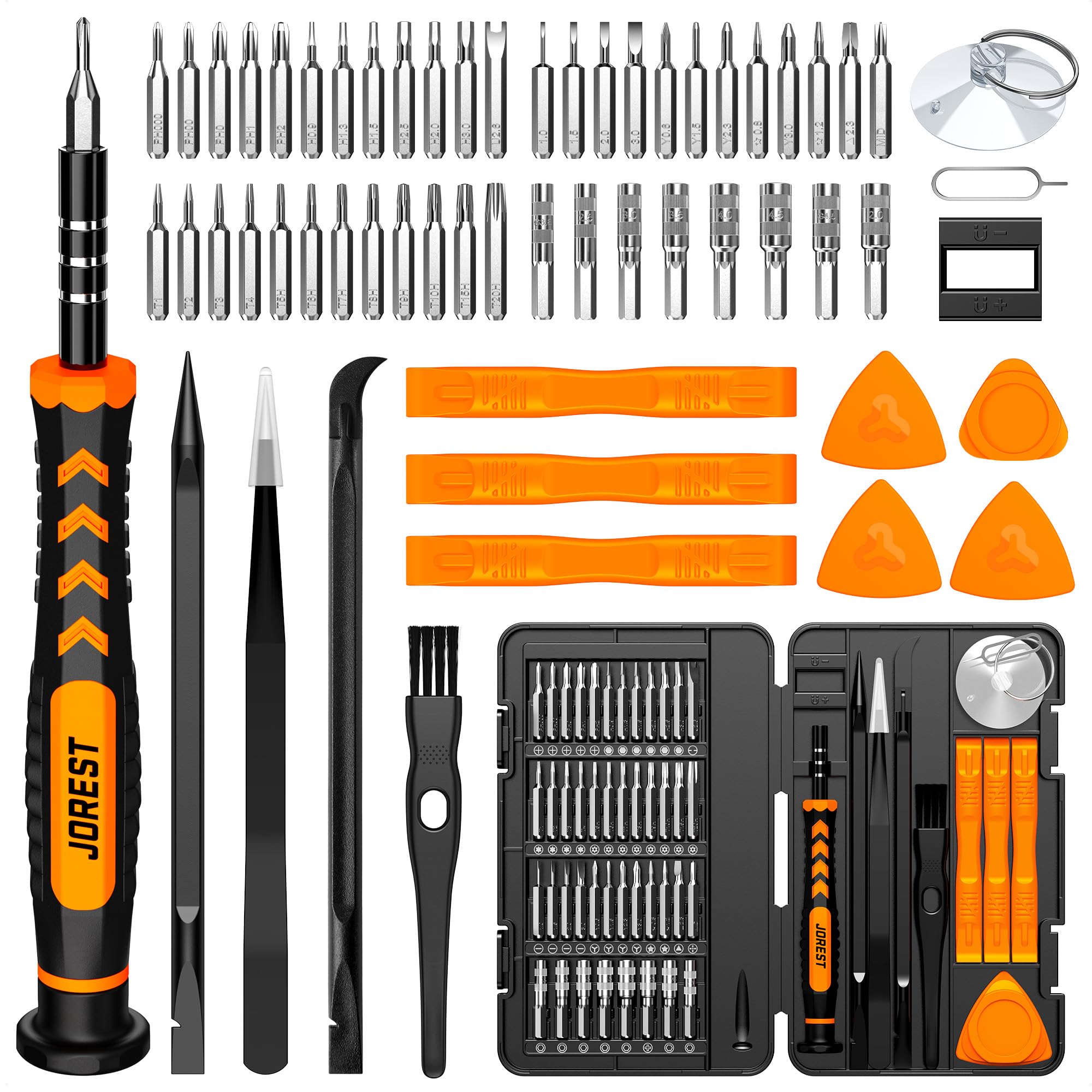 JOREST Small Precision Screwdriver Set with Torx Triwing Phillips, Mini Repair Tool Kit for Macbook, Computer, Laptop, PC, iPhone, PS5, Xbox, Switch, Glasses, Watch, Ring Doorbell, Electronics