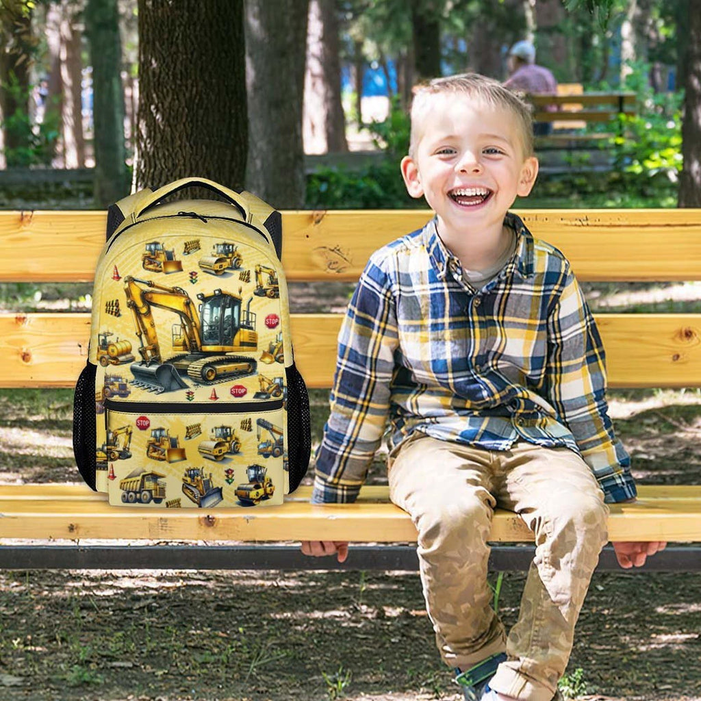 Boys Back Pack for Kids School Backpack with Airplane Print, 17 Inch Toddlers Bookbag with Padded Shoulder Straps, Lightweight Book Bag for Back to School Gifts