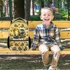 Boys Back Pack for Kids School Backpack with Airplane Print, 17 Inch Toddlers Bookbag with Padded Shoulder Straps, Lightweight Book Bag for Back to School Gifts