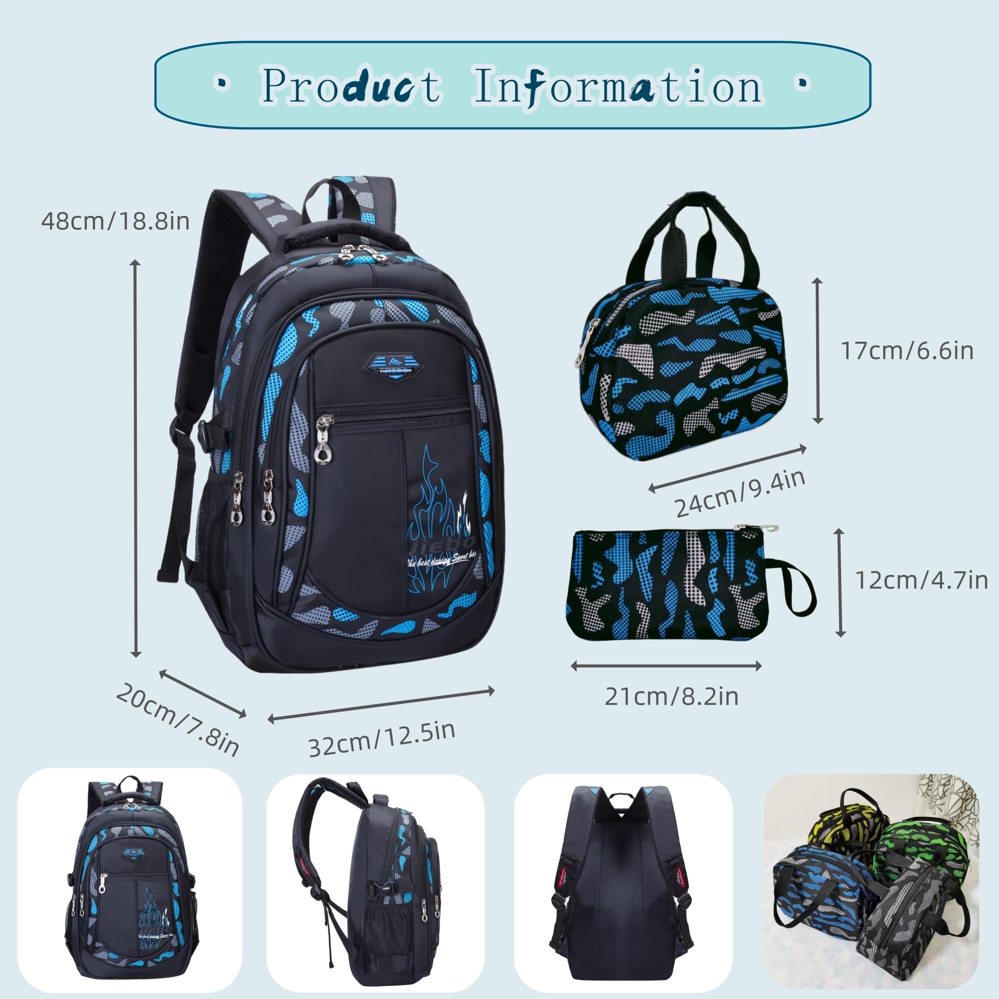 Bansusu Boys Backpack for Kids School Bag, Primary Middle School Backpack for Boys Bookbags