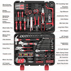 Prostormer 259-Piece Tool Kit, General Household Hand Tool Set with Plastic Storage Toolbox, Portable Complete Repair Tool Box for Home and Car (Blue)