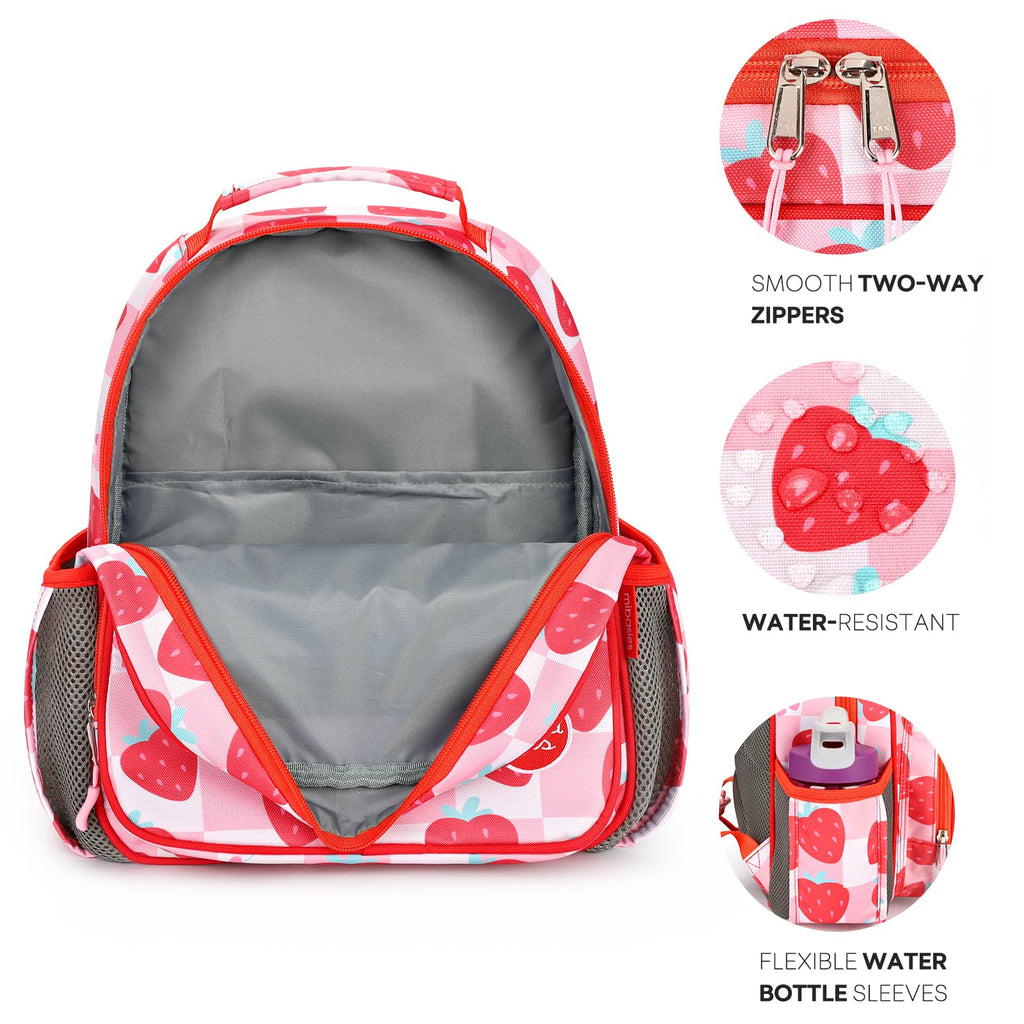 mibasies Kids Backpack for Girls: Girls Backpack 5-8 - Kindergarten Elementary School Bookbag for Girl - Flower Pink