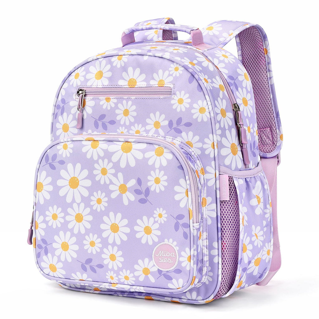 mibasies Kids Backpack for Girls: Girls Backpack 5-8 - Kindergarten Elementary School Bookbag for Girl - Flower Pink