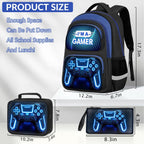 School Backpack for Boys - Gamer Boys Backpack for Kids Children Teens Elementary Middle School - 17″ Video Game Bookbag Travel Back Pack for Age 6-18
