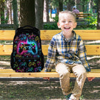 Boys Back Pack for Kids School Backpack with Airplane Print, 17 Inch Toddlers Bookbag with Padded Shoulder Straps, Lightweight Book Bag for Back to School Gifts
