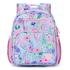 mibasies Kids Backpack for Girls: Girls Backpack 5-8 - Kindergarten Elementary School Bookbag for Girl - Flower Pink