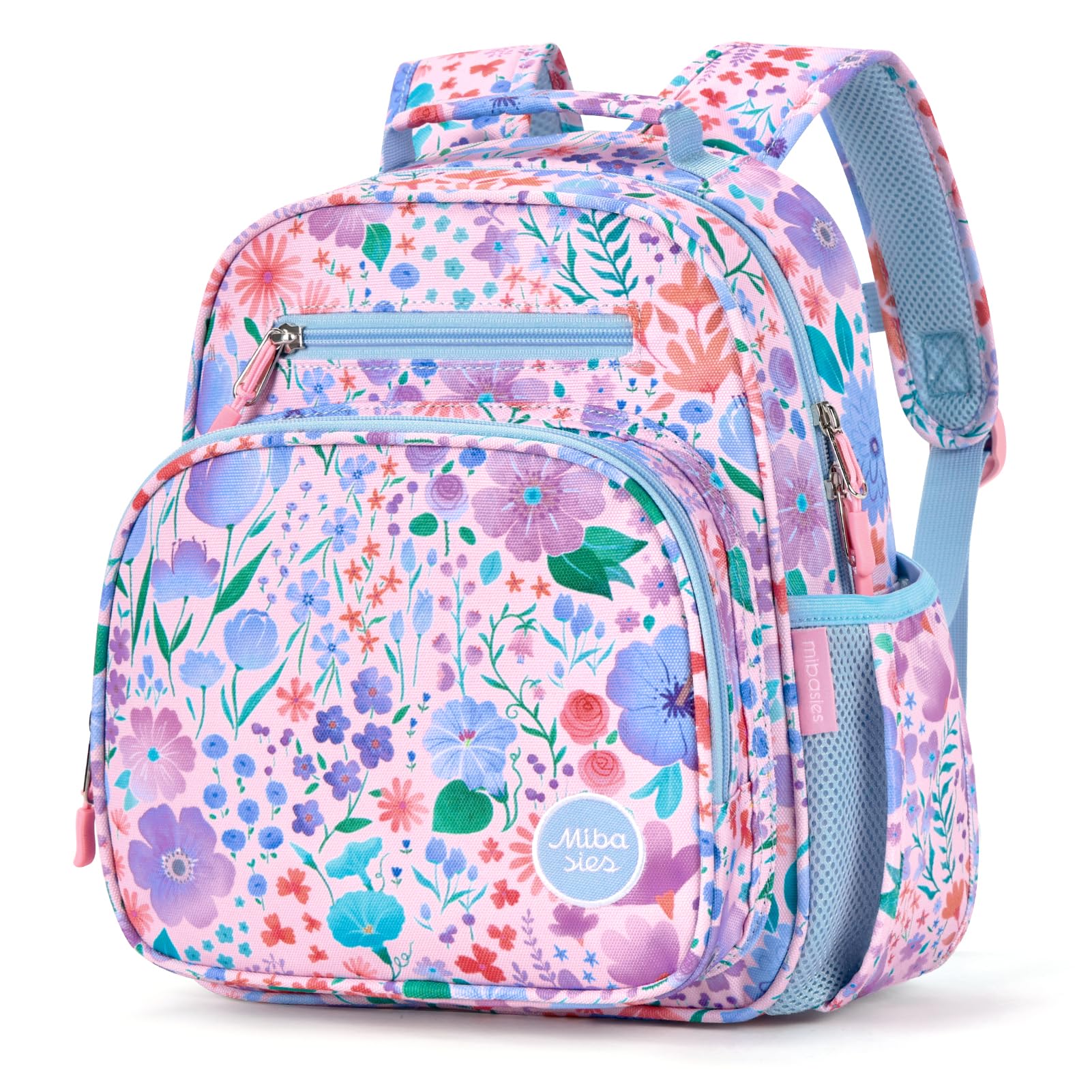 mibasies Kids Backpack for Girls: Girls Backpack 5-8 - Kindergarten Elementary School Bookbag for Girl - Flower Pink