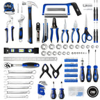 Prostormer 259-Piece Tool Kit, General Household Hand Tool Set with Plastic Storage Toolbox, Portable Complete Repair Tool Box for Home and Car (Blue)