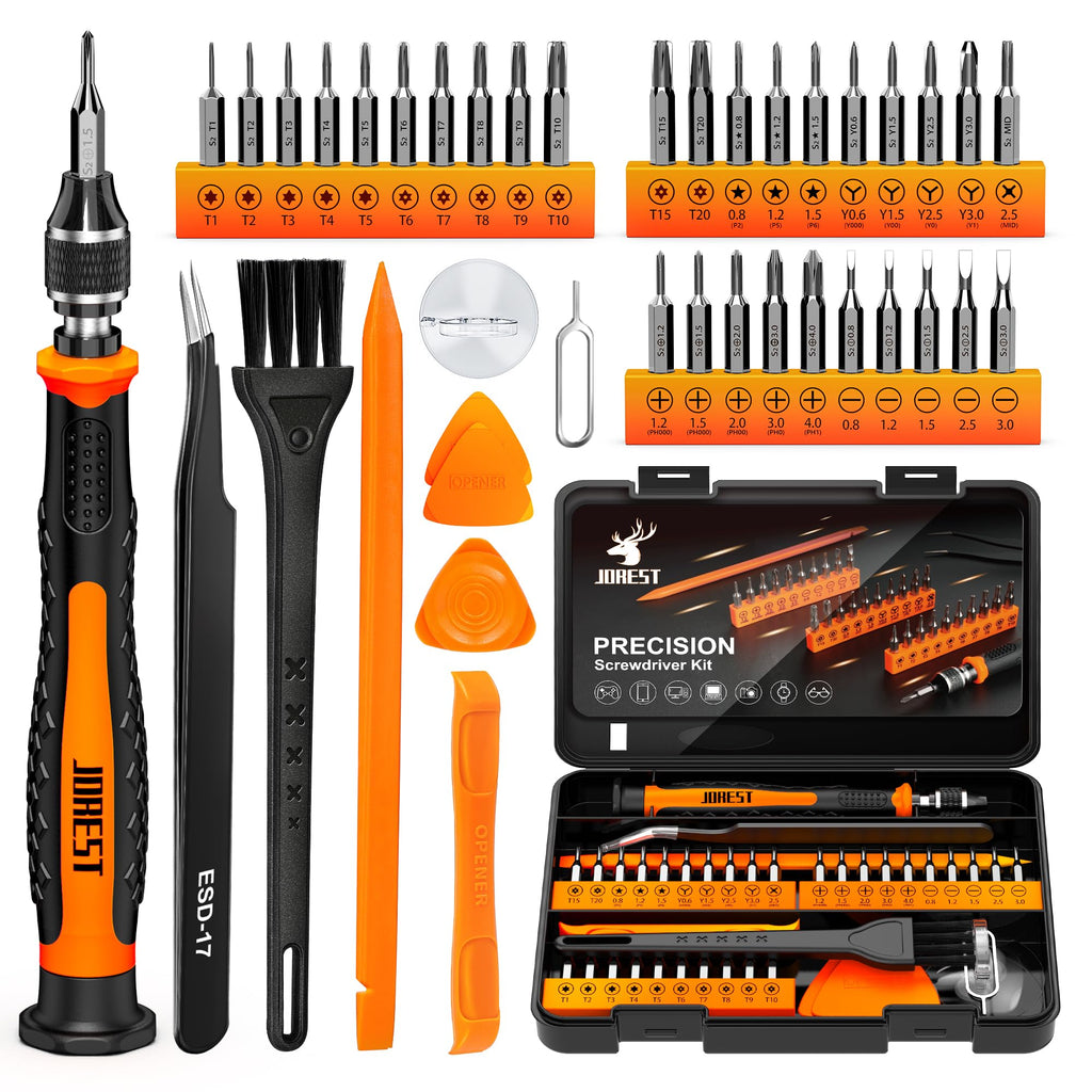 JOREST Small Precision Screwdriver Set with Torx Triwing Phillips, Mini Repair Tool Kit for Macbook, Computer, Laptop, PC, iPhone, PS5, Xbox, Switch, Glasses, Watch, Ring Doorbell, Electronics