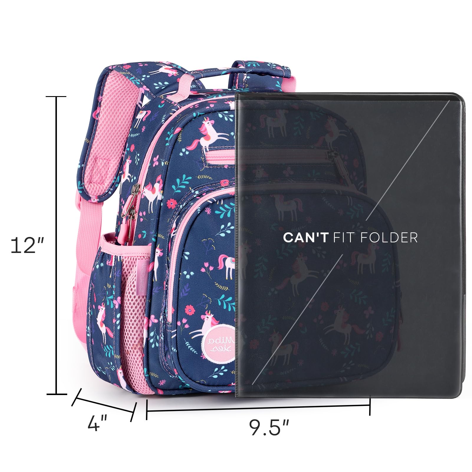 mibasies Kids Backpack for Girls: Girls Backpack 5-8 - Kindergarten Elementary School Bookbag for Girl - Flower Pink