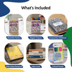 EPI Essentials Back to School Supplies for Kids 6th-12th Grade – 51 Items in Kit – Middle to High School Supply Packs – College-Ruled Bundle with Composition Notebooks – Suitable for Homeschooling