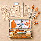 YPLUS Geometry Set for Students, Compass Drawing Tool with Metal Case, Math Protractor with Protractor, Rulers, Metal Compass, Mechanical Pencil - 12 Pcs, Back to School Supplies for Students