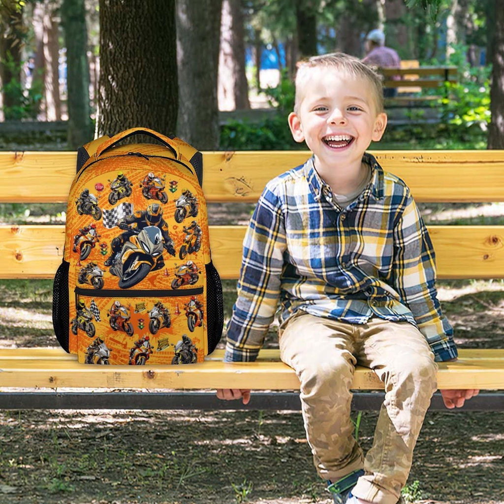 Boys Back Pack for Kids School Backpack with Airplane Print, 17 Inch Toddlers Bookbag with Padded Shoulder Straps, Lightweight Book Bag for Back to School Gifts