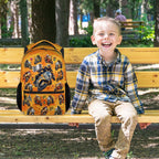 Boys Back Pack for Kids School Backpack with Airplane Print, 17 Inch Toddlers Bookbag with Padded Shoulder Straps, Lightweight Book Bag for Back to School Gifts