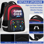 School Backpack for Boys - Gamer Boys Backpack for Kids Children Teens Elementary Middle School - 17″ Video Game Bookbag Travel Back Pack for Age 6-18