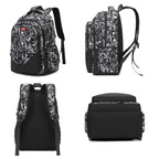 Asge Large Nylon Backpacks for Boys & Girls, Waterproof Satchel with Print, School Bags for 8-16 Years