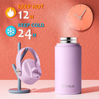 Fimibuke Kids Insulated Water Bottle, 14oz BPA FREE 18/8 Stainless Steel Travel Tumbler Double Wall Vacuum Leak Proof Kids Cup with Straw Metal Water Bottle for School Boys Girls(1 Pack, Rainbow)