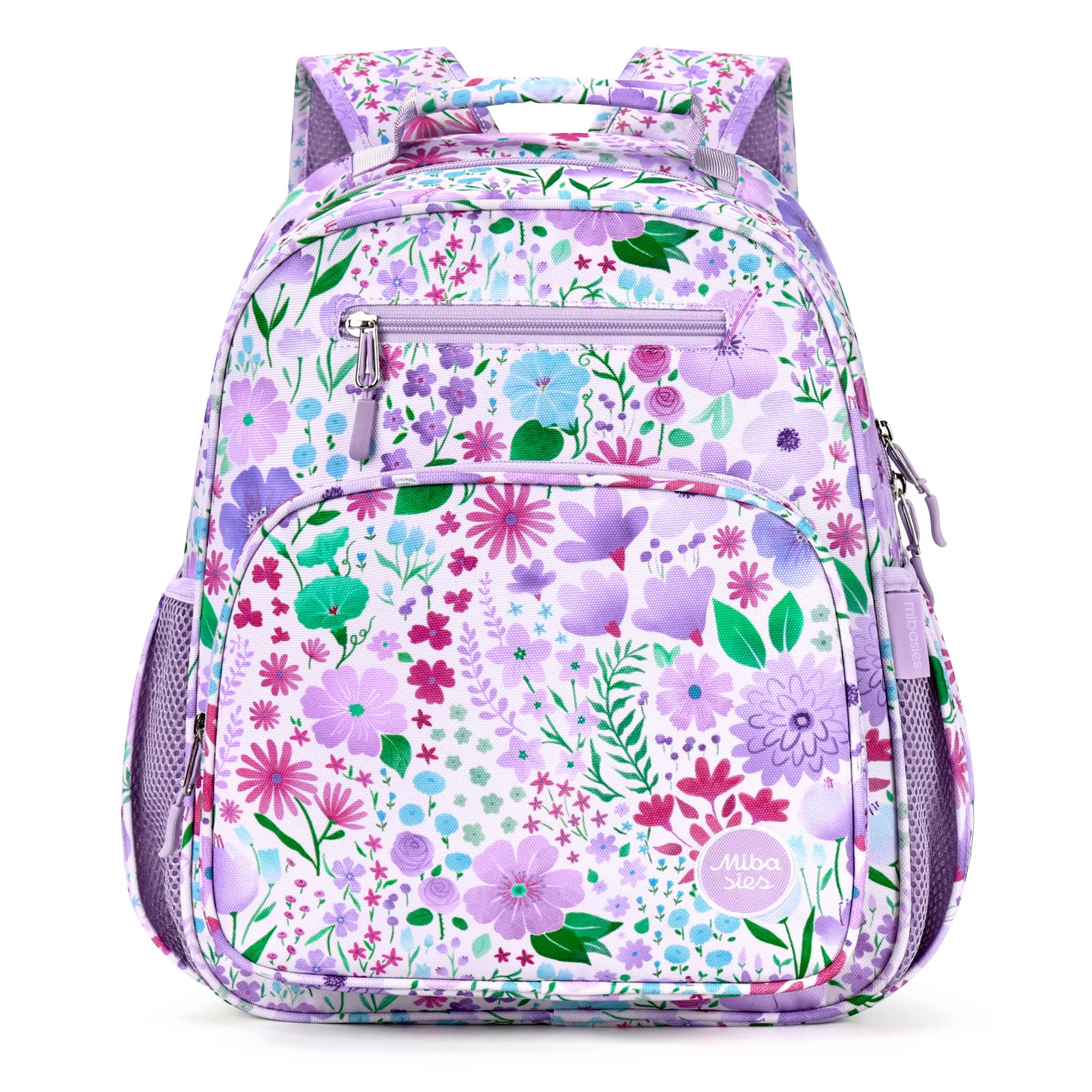 mibasies Kids Backpack for Girls: Girls Backpack 5-8 - Kindergarten Elementary School Bookbag for Girl - Flower Pink