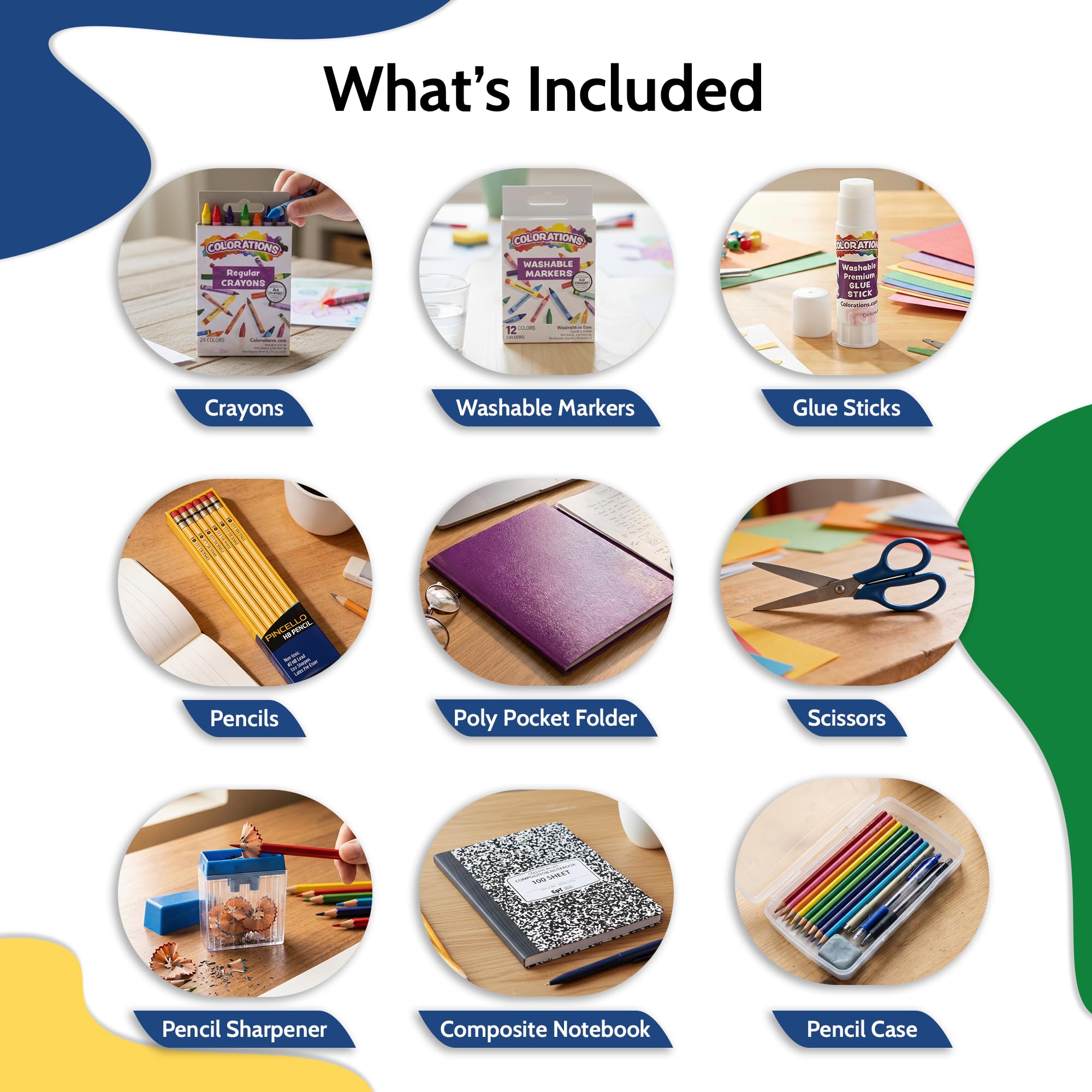 EPI Essentials Back to School Supplies for Kids 6th-12th Grade – 51 Items in Kit – Middle to High School Supply Packs – College-Ruled Bundle with Composition Notebooks – Suitable for Homeschooling
