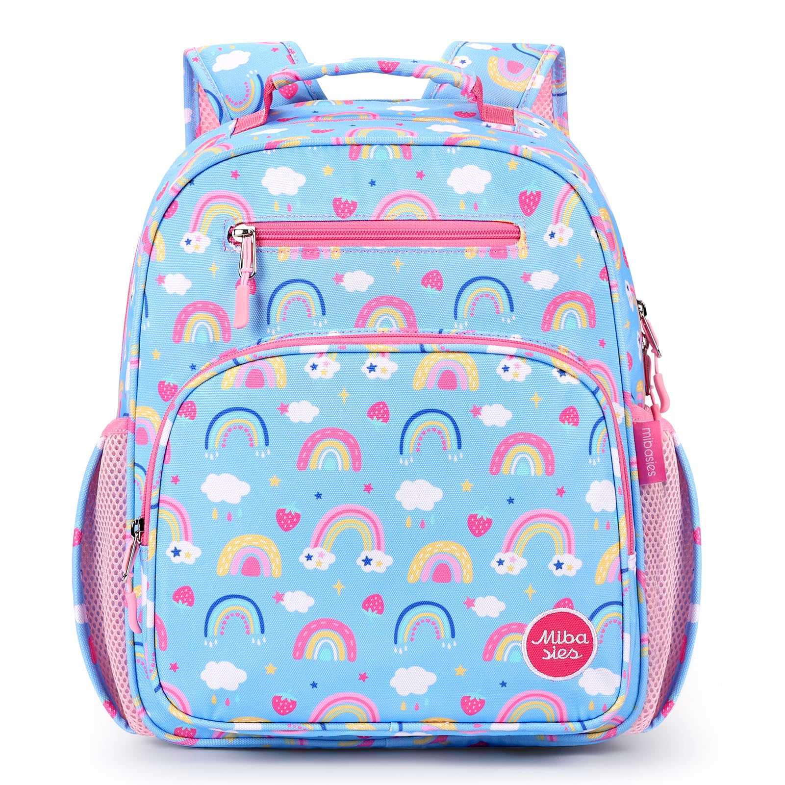 mibasies Kids Backpack for Girls: Girls Backpack 5-8 - Kindergarten Elementary School Bookbag for Girl - Flower Pink