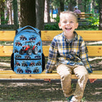Boys Back Pack for Kids School Backpack with Airplane Print, 17 Inch Toddlers Bookbag with Padded Shoulder Straps, Lightweight Book Bag for Back to School Gifts
