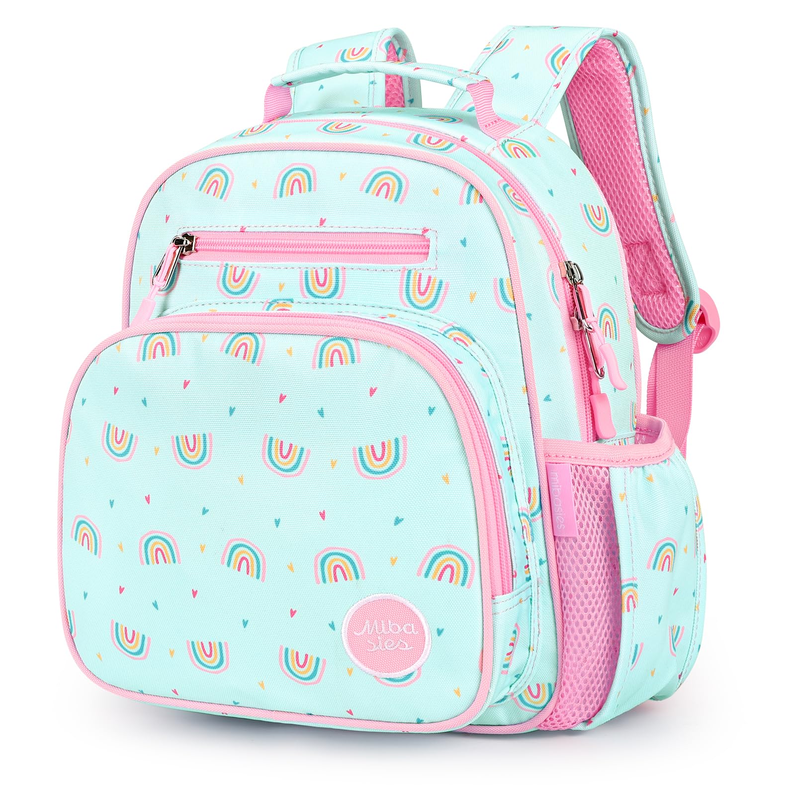 mibasies Kids Backpack for Girls: Girls Backpack 5-8 - Kindergarten Elementary School Bookbag for Girl - Flower Pink