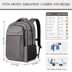Travel Laptop Backpack 17 Inch, Sturdy Professional Travel Backpack for Men Women with LifetimeWarranty, Airline Approved Big Large Business Work College Computer Backpack, Black