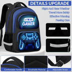 School Backpack for Boys - Gamer Boys Backpack for Kids Children Teens Elementary Middle School - 17″ Video Game Bookbag Travel Back Pack for Age 6-18